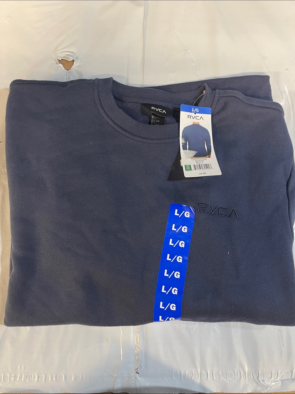 RVCA Men's Dark Navy Crewneck Sweatshirt
